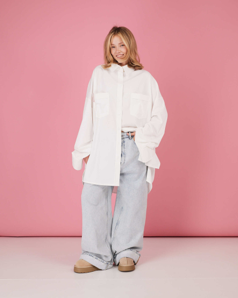 Рубашка макси овер #5 TABOO, цвет: белый, Rub05 купить онлайн