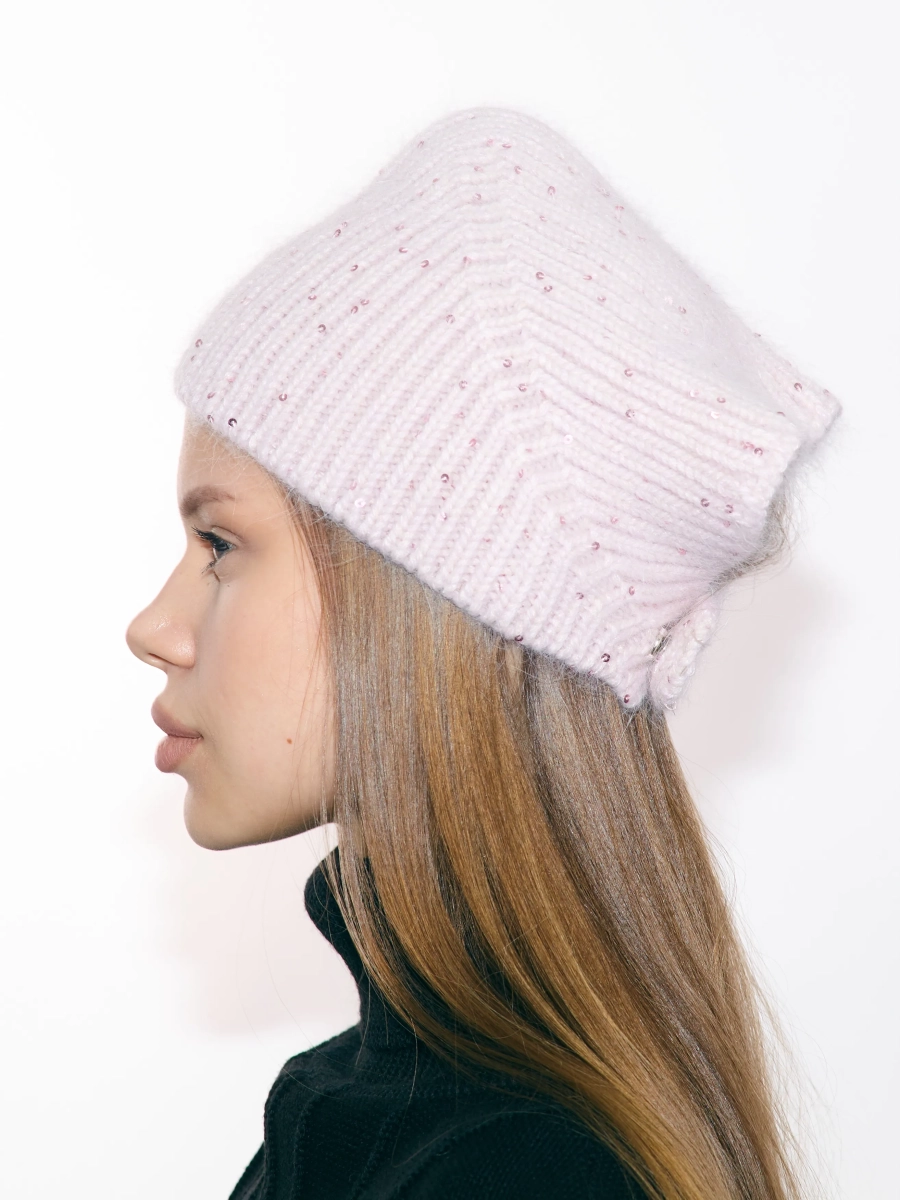 Косынка ангора с пайеткой на кнопке LIBERT'A, цвет: розовый 00038 купить онлайн