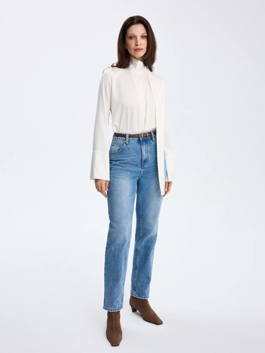 Блуза с воротником-трансформером ANNA PEKUN, цвет: бежевый, 30.2629.120 купить онлайн