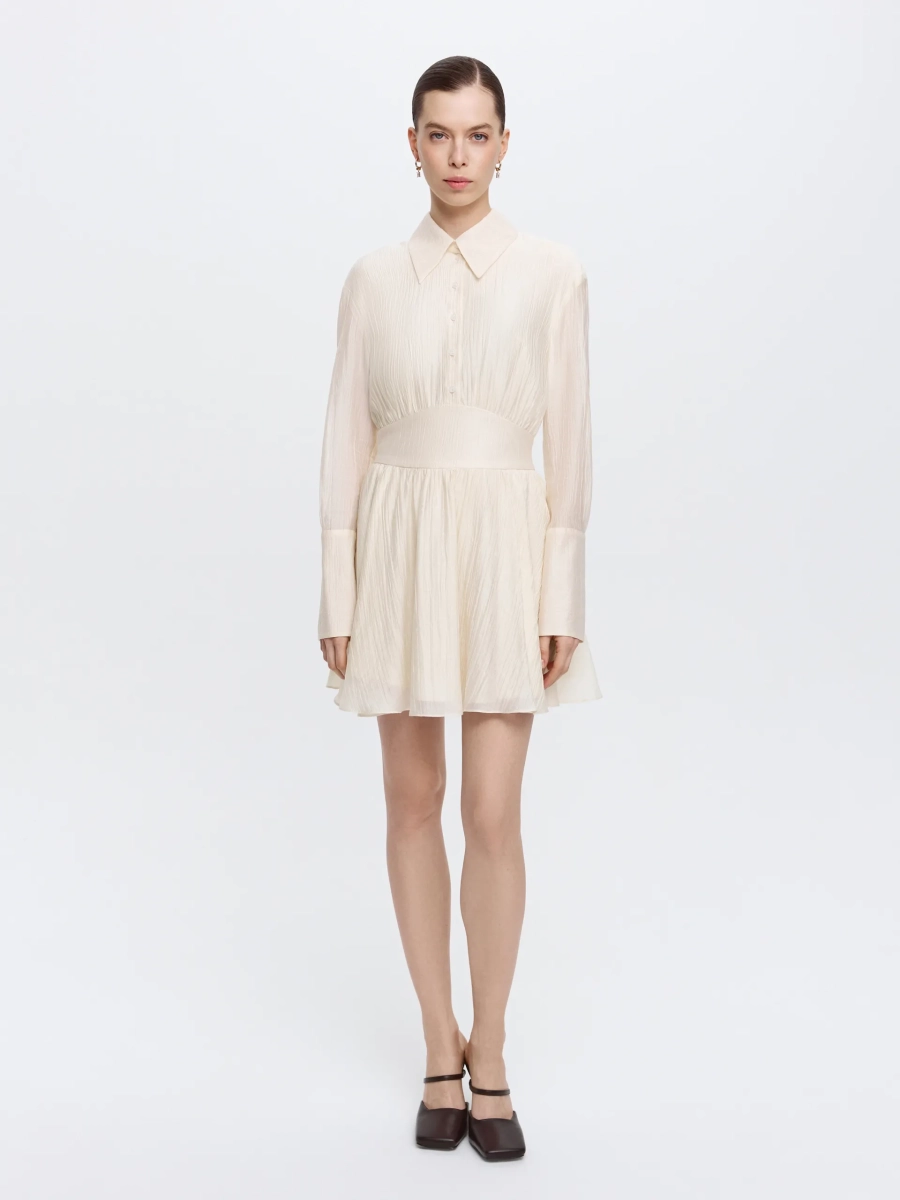 Платье с юбкой-солнцем ANNA PEKUN, цвет: кремовый,  купить онлайн