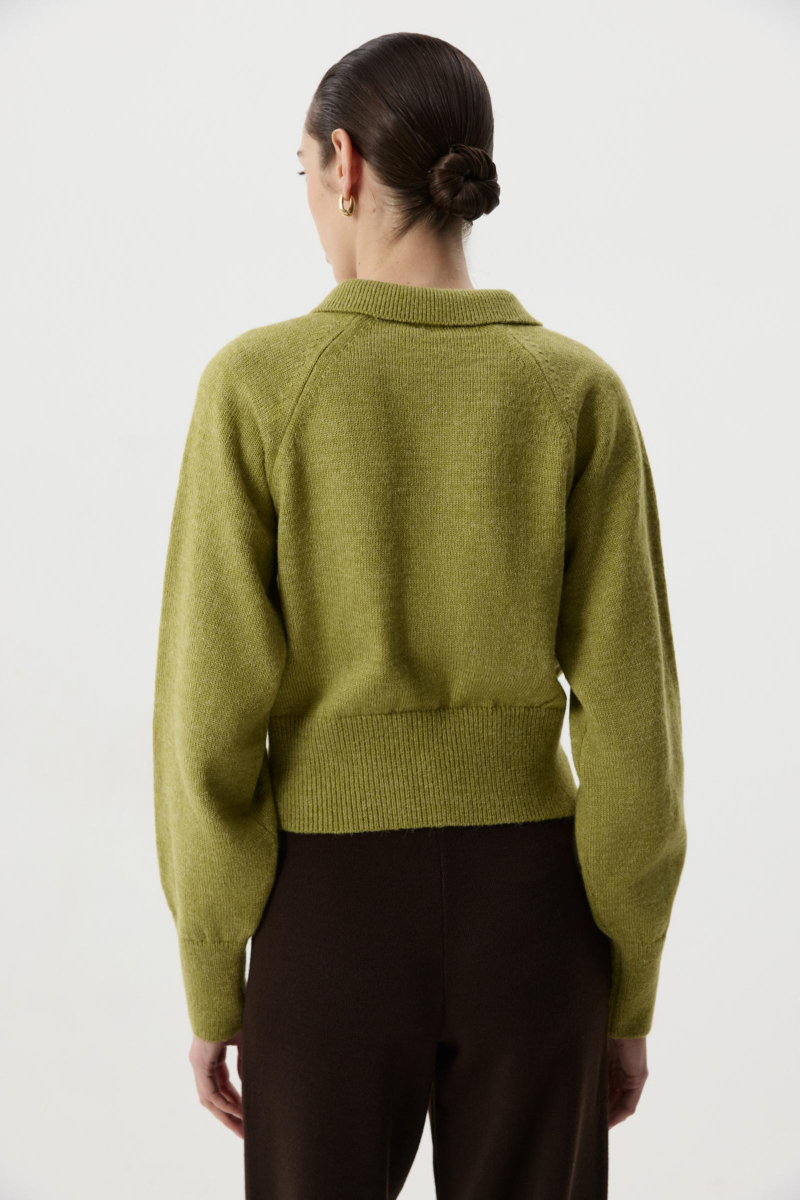 Кардиган на молнии с шерстью альпаки Charmstore, цвет: оливковый,  купить онлайн