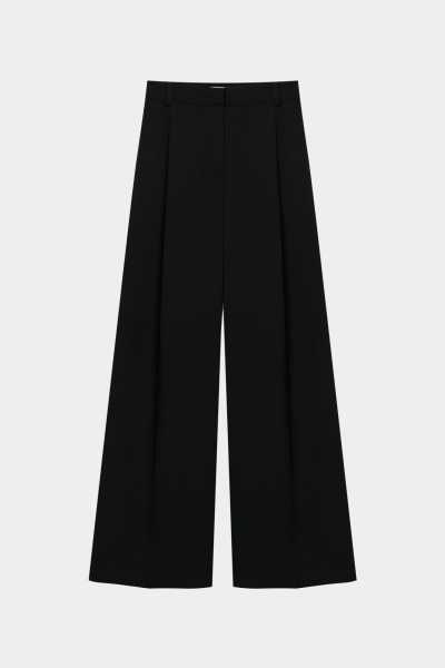 Брюки из костюмной ткани со складками REFERT, цвет: Черный, 09-3582/9-2511 купить онлайн