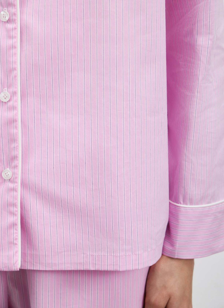 Костюм пижамный из хлопка с кантом ALL WE NEED, цвет: бело-розовый,  купить онлайн