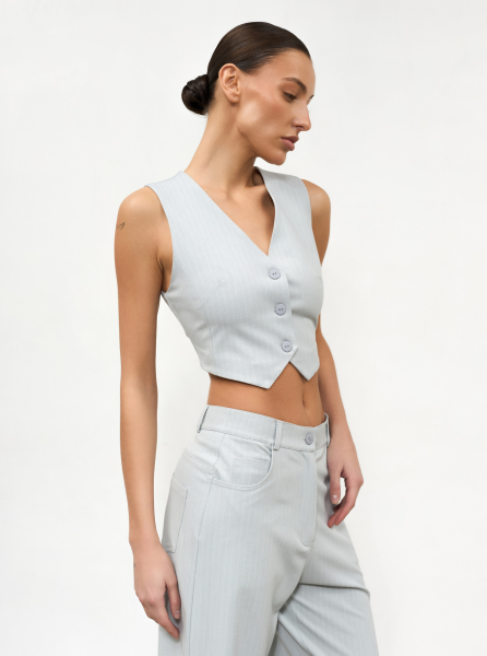 Классические брюки в полоску ANOTHER SELECT, цвет: голубой, 00085 купить онлайн