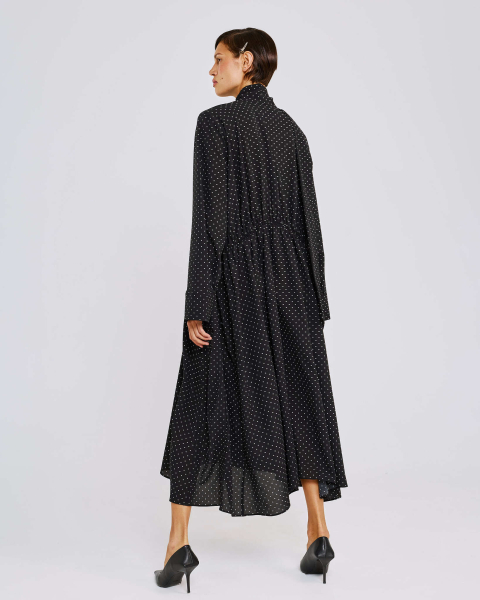 Платье в горох с шарфом Anmuse, цвет: Черный, RB26SP314-BLC купить онлайн