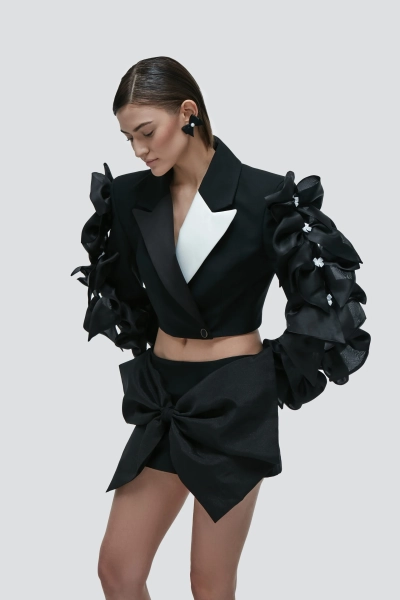 Юбка-шорты с бантом Barbino Maison, цвет: black, 63 купить онлайн