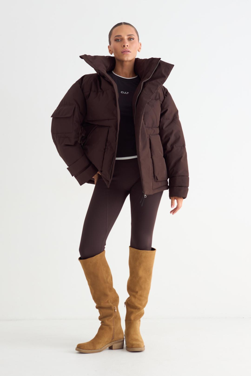 Пуховик Pattern CULT, цвет: коричневый, 73048 купить онлайн