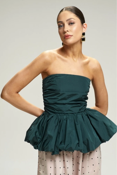 Топ-корсет с баской Pine Green Erist store, цвет: зеленый, НФ-00002962 купить онлайн