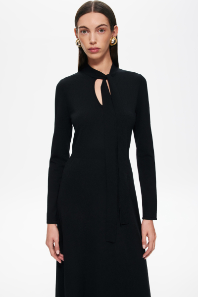 Платье из тонкой шерсти с бантом DREAMS BY ALENA AKHMADULLINA, цвет: Черный, 225104070304302/103000 купить онлайн