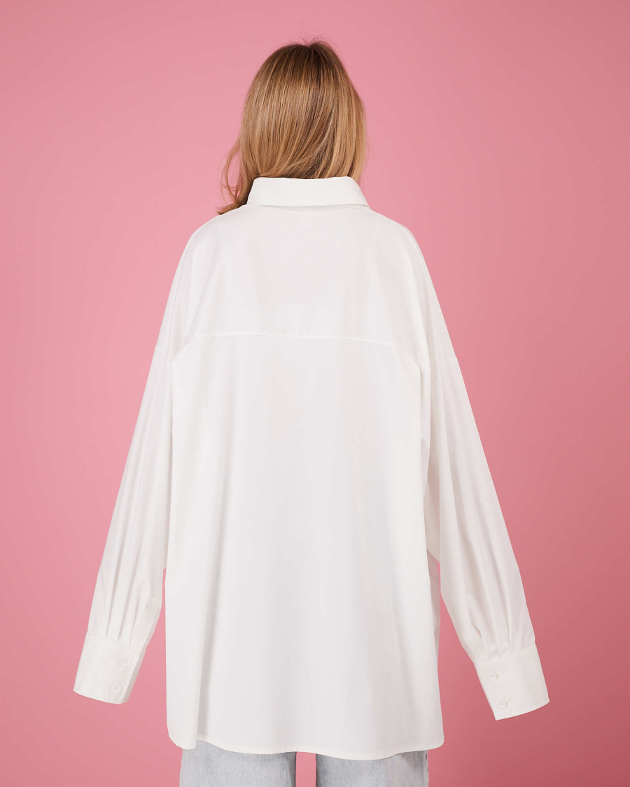 Рубашка макси овер #5 TABOO, цвет: белый, Rub05 купить онлайн