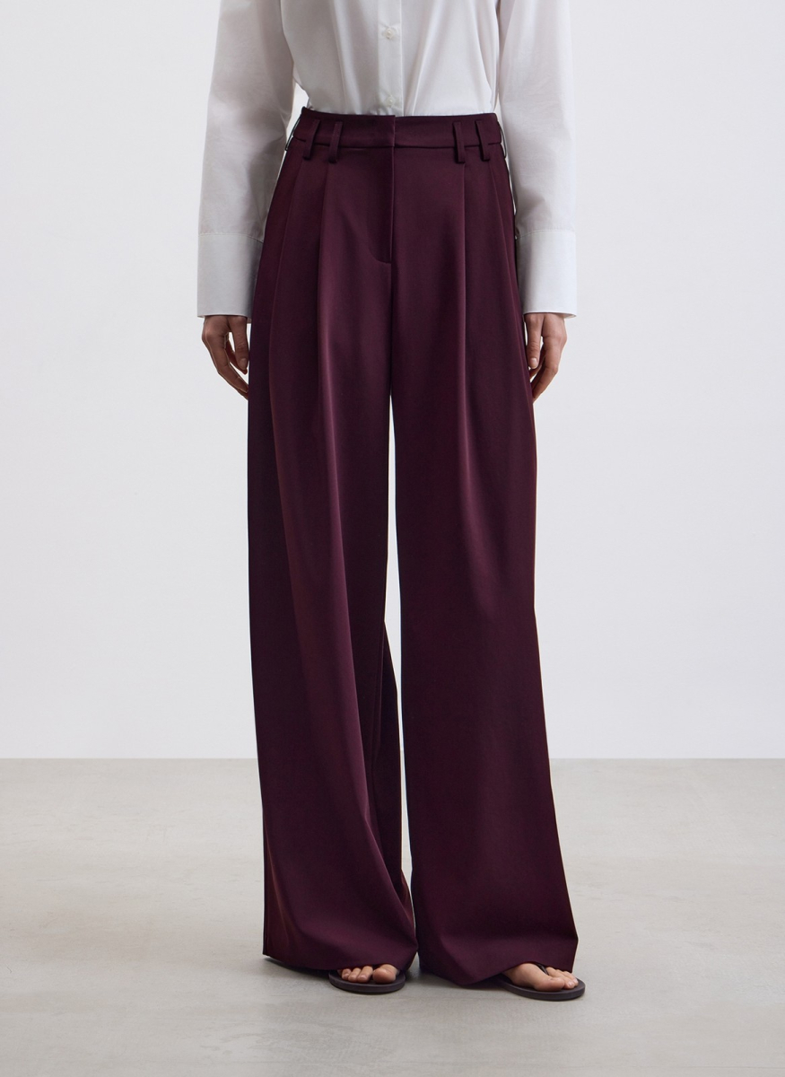 Брюки со складками ALL WE NEED, цвет: Бордовый, 2604W1688-019 купить онлайн