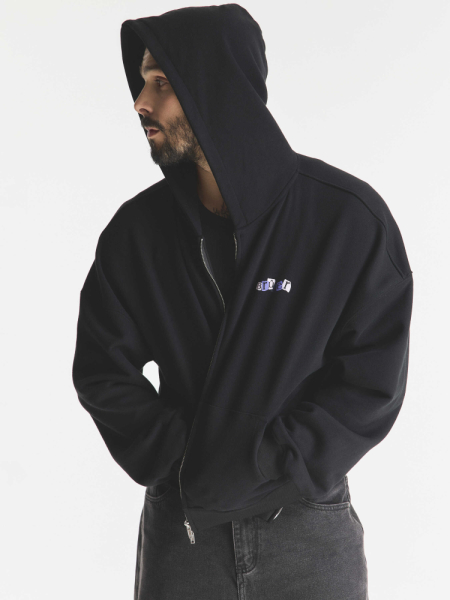 Зип-худи "Attitude matinale" Black Crop Fit