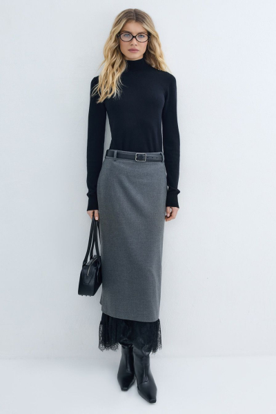 Водолазка с добавлением шерсти и кашемира TOPTOP, цвет: Черный, TTS.052.15462.900 купить онлайн