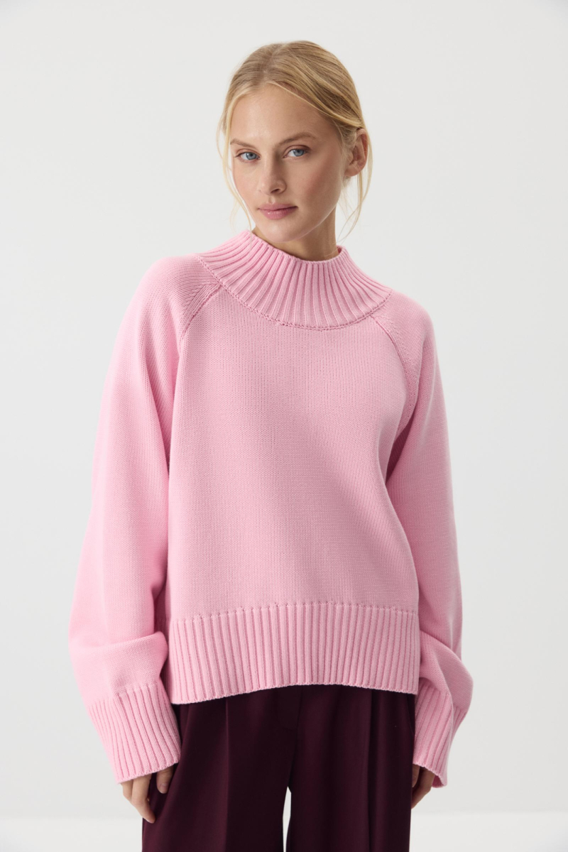 Свитер с широкой стойкой из хлопка