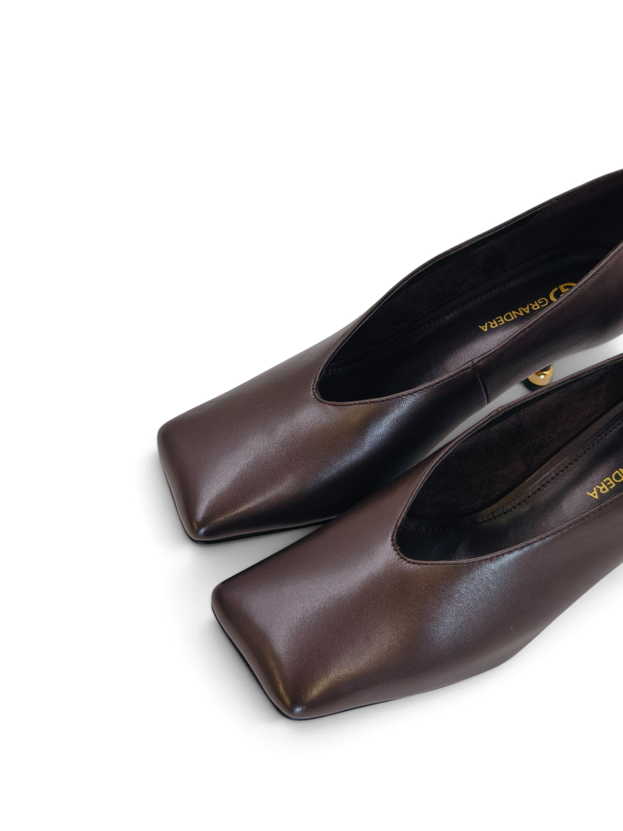 Туфли на каблуке из натуральной кожи GRANDERA, цвет: коричневый e2545-w07-yp147 (43) купить онлайн