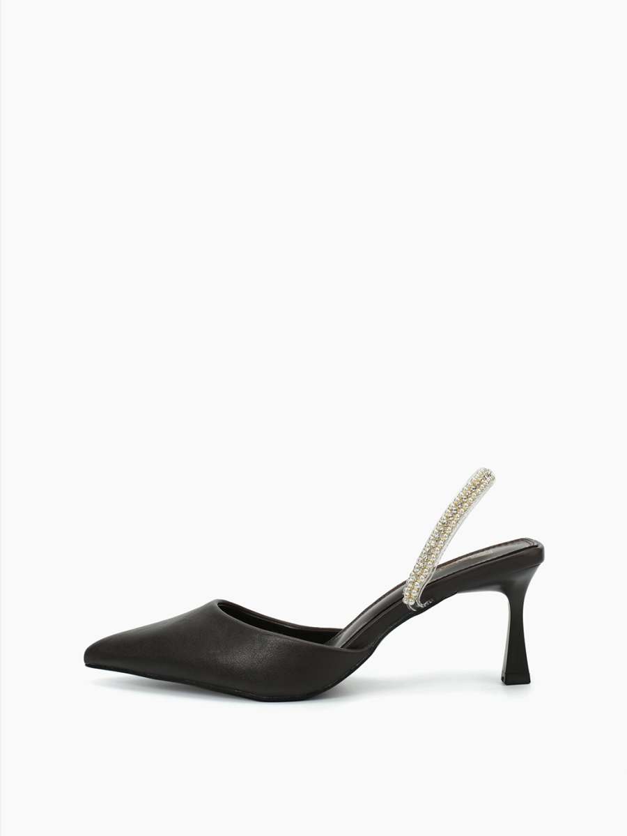 Мюли с жемчужной вставкой