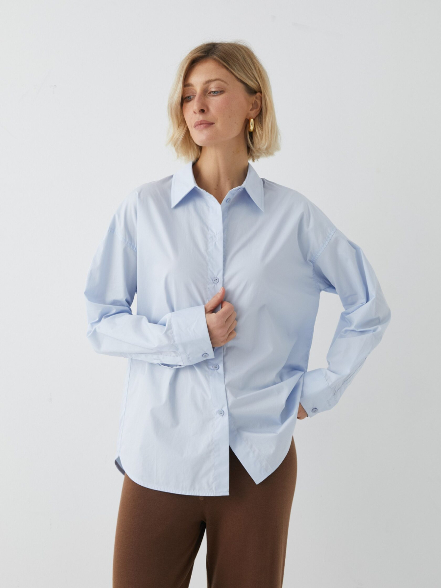 Рубашка прямого кроя из хлопка