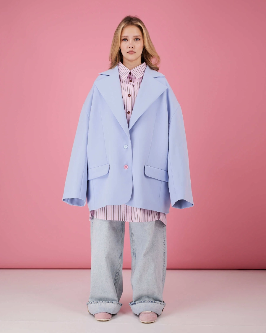 Пиджак макси TABOO, цвет: голубой, Blzr04 купить онлайн