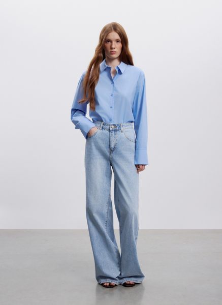 Рубашка классическая ALL WE NEED, цвет: голубой, 2604W1399-17 купить онлайн