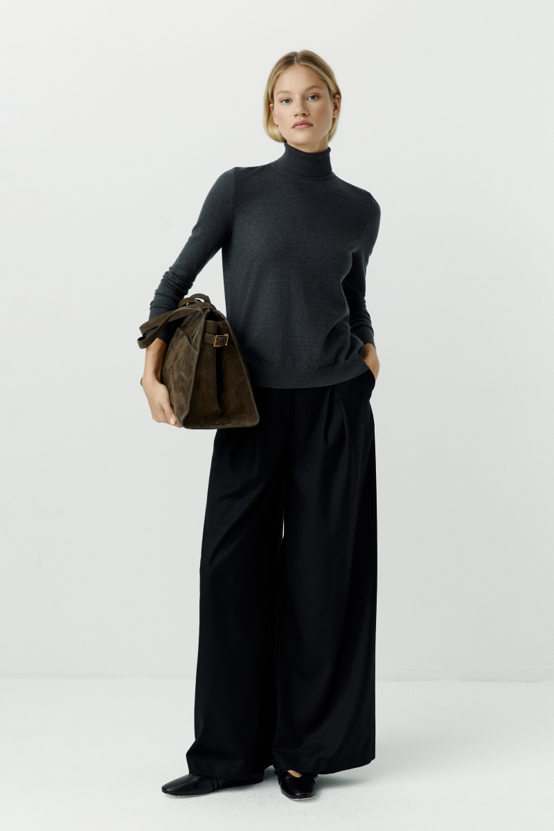 Водолазка вязаная классическая Charmstore, цвет: антрацит, 302-17584-892 купить онлайн