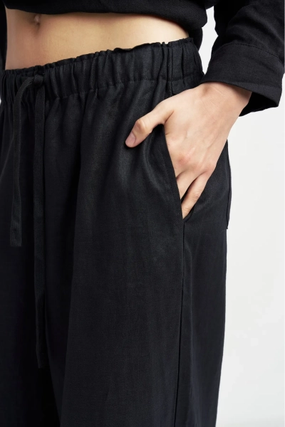 Брюки из льна Erist store, цвет: Черный, НФ-00003934 купить онлайн