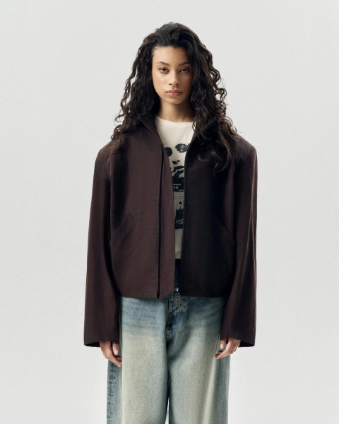 Куртка с объемными плечами NAIPACHE, цвет: Кофейный, 2614012700 купить онлайн