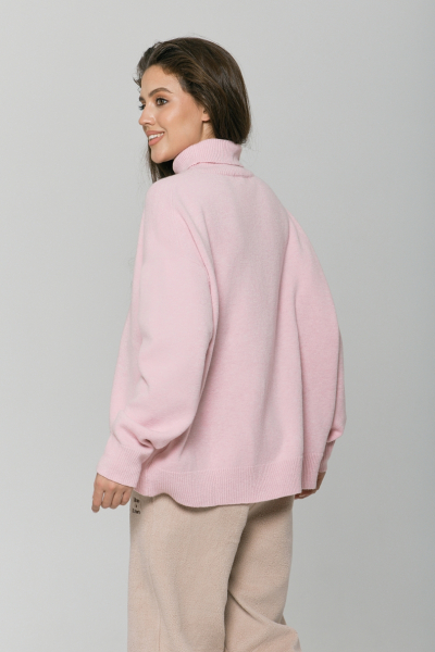 Свитер с шерстью оверсайз Ricoco, цвет: пудровый, 7014/1 купить онлайн