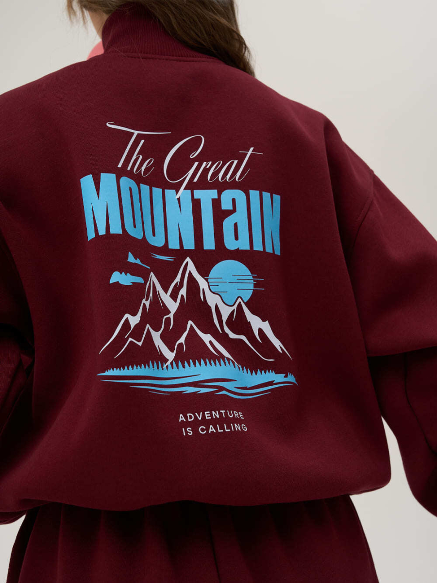 Zip толстовка с начесом ONSI, цвет: burgundy,  купить онлайн