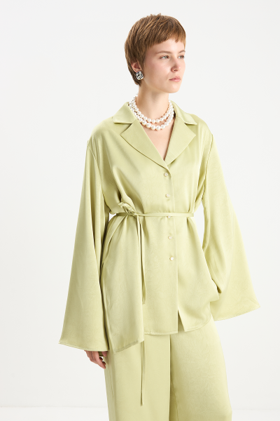 Костюм из атласа (блуза + брюки) MIA AIM, цвет: лайм, MIA685/523 купить онлайн