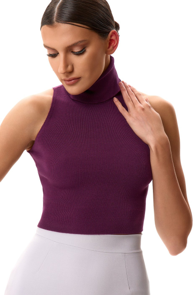Топ с воротником SODAMODA, цвет: фиолетовый, 17510 купить онлайн