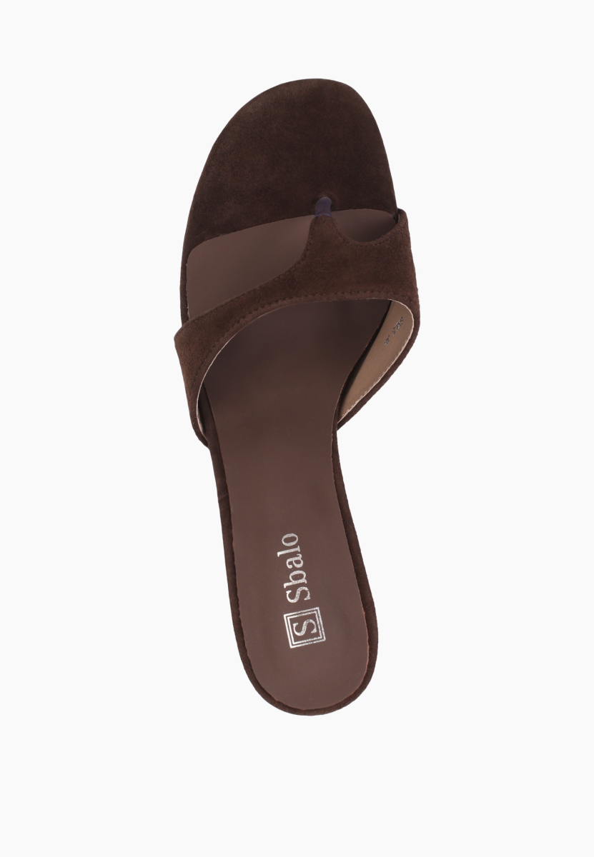 Мюли из натуральной замши SBALO, цвет: шоколадный SXL5 купить онлайн