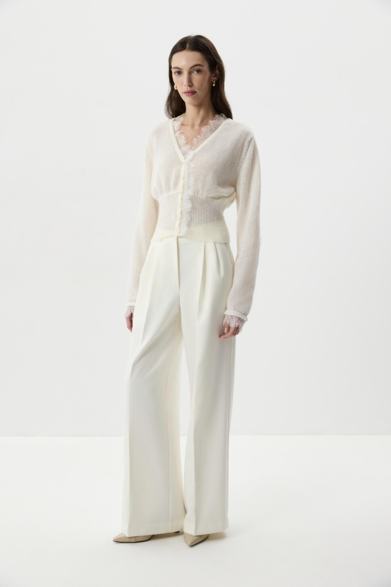 Кардиган с кружевом Charmstore, цвет: молочный, 305-49181-111 купить онлайн