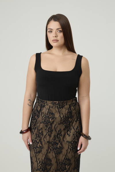 Майка с вырезом каре 4forms, цвет: Черный, 000019318 купить онлайн