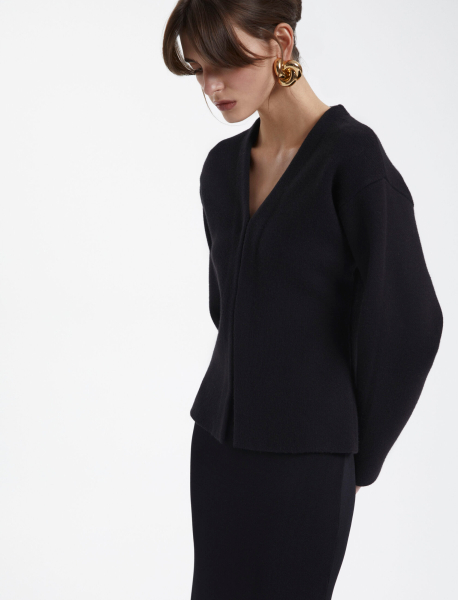 Жаккардовый кардиган black PAPAYA, цвет: Черный FW2407CA01DR |новая коллекция купить онлайн