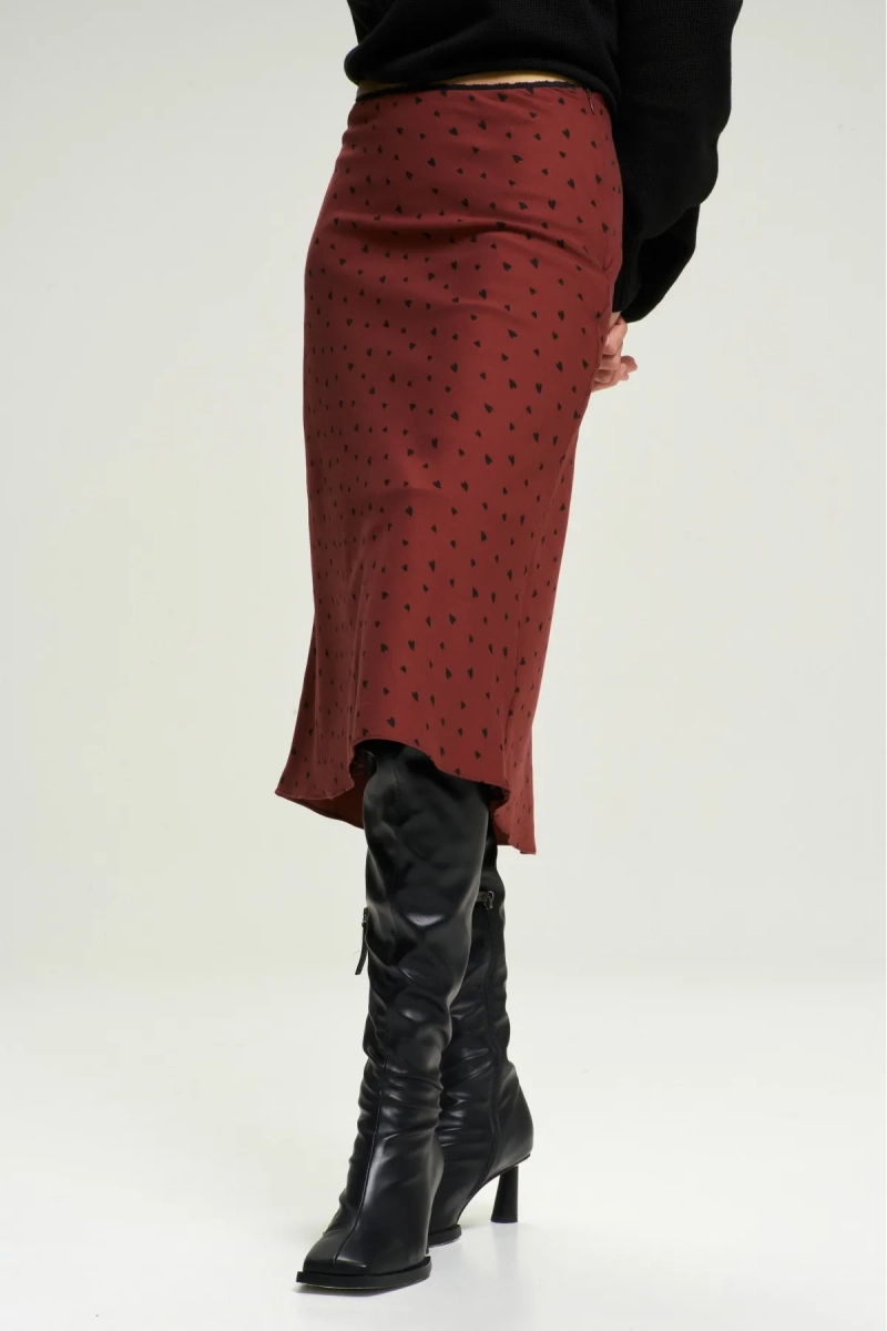 Юбка с тесьмой с сердечком Wine