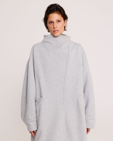 Пальто из трикотажа GRAY Anmuse, цвет: серый, TRCH25W146-GR-1 купить онлайн