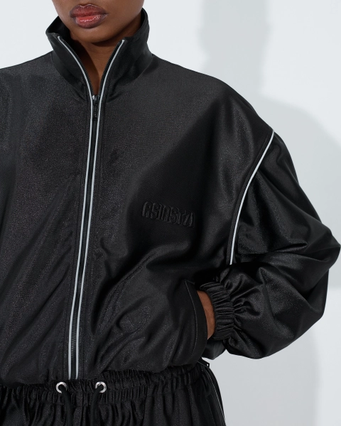 Олимпийка укороченная из сатина ASIA ST 71, цвет: Черный, Ast71.olympic-satin-crop-bl купить онлайн