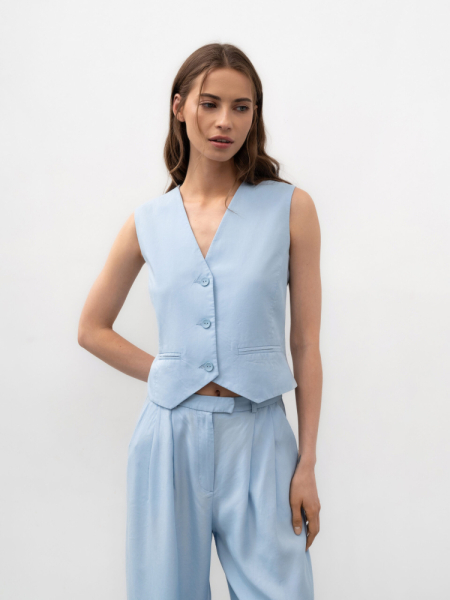 Жилет из тенселя, blue