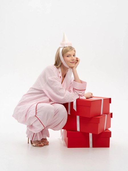 Рубашка в пижамном стиле Paris TRES, цвет: розовый, НФ-00002605 купить онлайн