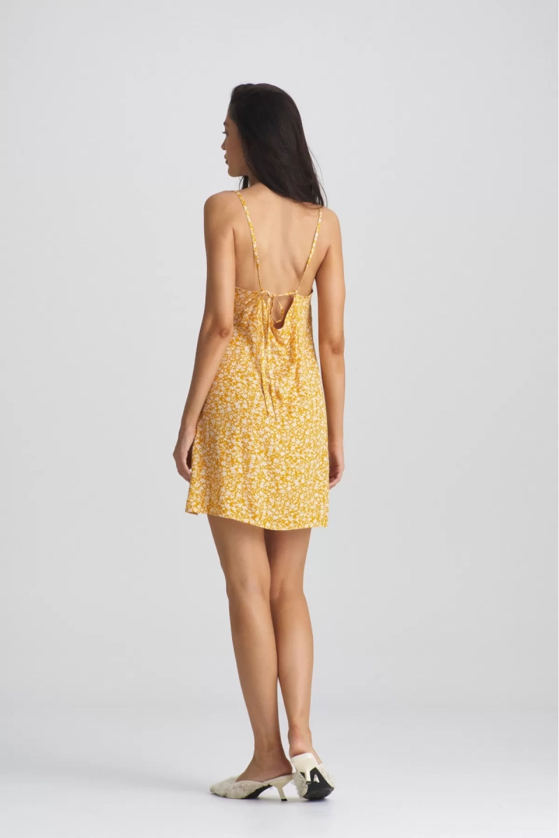 Платье мини на регулируемых бретелях Floral Yellow