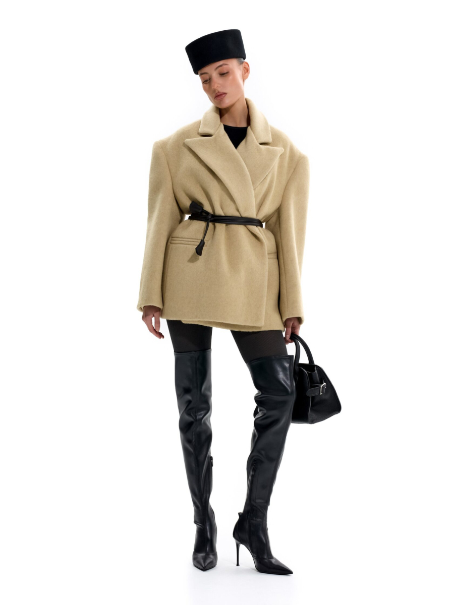 Пальто-пиджак из смесовой шерсти