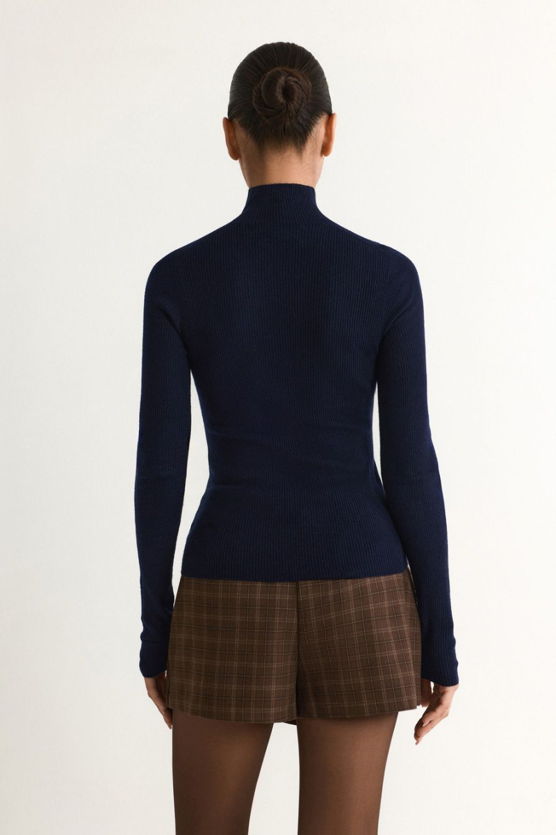 Водолазка с добавлением шерсти и кашемира TOPTOP, цвет: синий, TTS.052.14204.621 купить онлайн