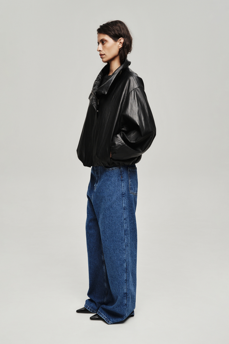 Куртка с высоким горлом из экокожи Label .B, цвет: Черный, Jc.53.5.CH.BLC купить онлайн