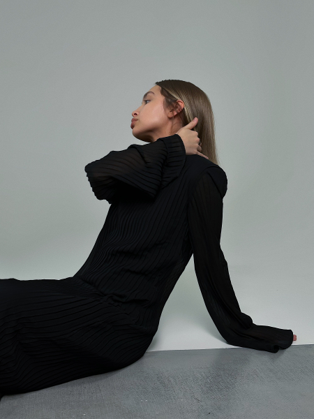 Платье плиссе GARCHIT, цвет: Черный,  купить онлайн