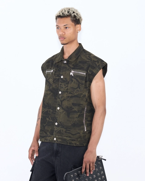 Жилет камуфляжный ASIA ST 71, цвет: зеленый, Ast71.vest-denim-camou купить онлайн
