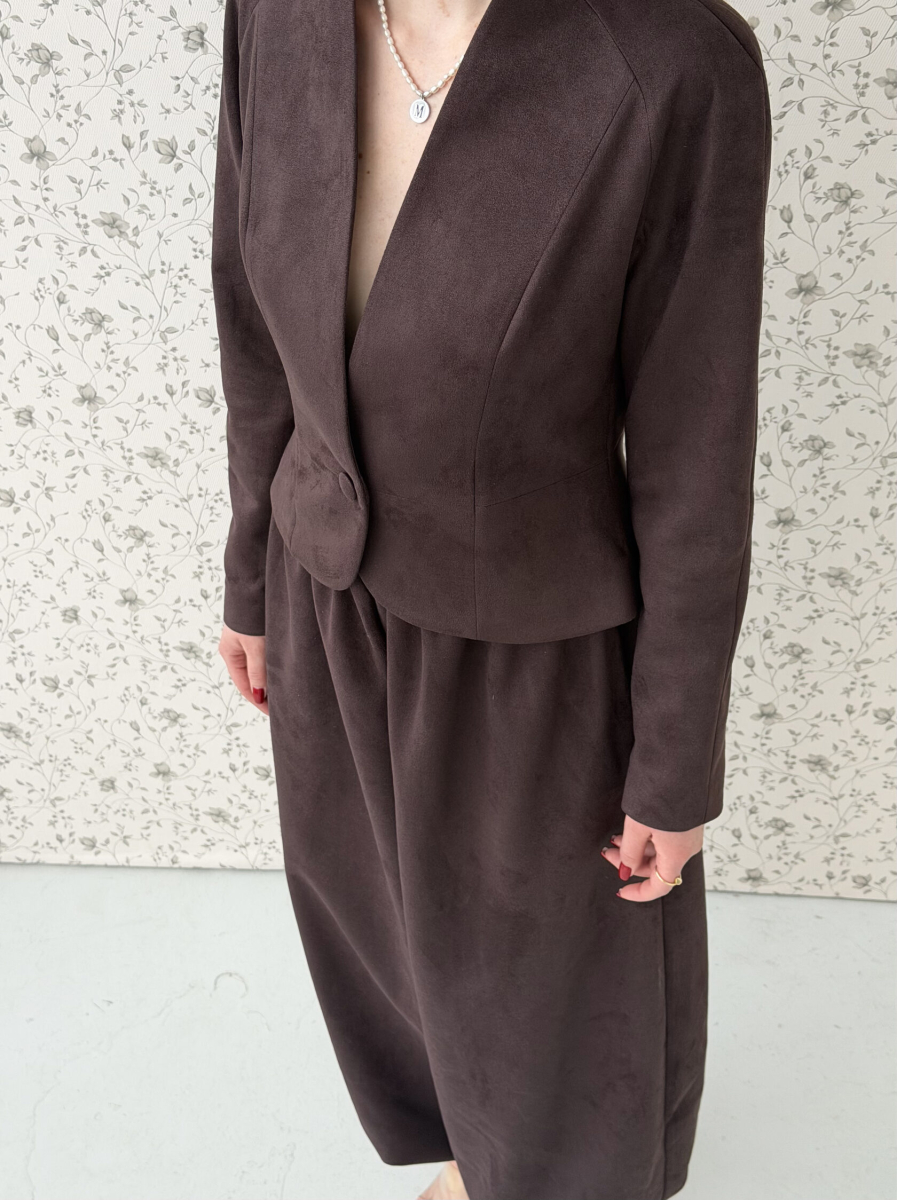 Жакет из замши GARCHIT, цвет: коричневый,  купить онлайн