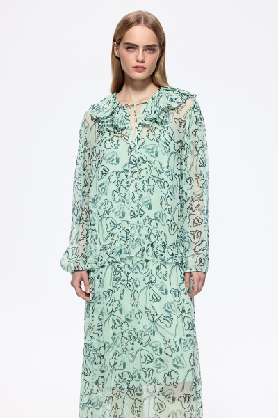 Платье из шифона с принтом DREAMS BY ALENA AKHMADULLINA, цвет: ментол, 126102070204525/220000 купить онлайн