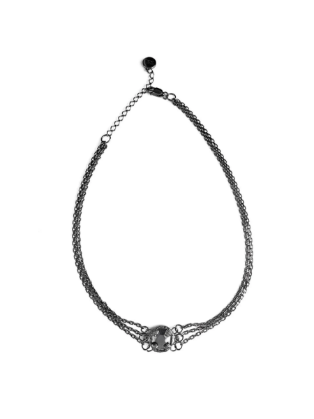 Серебряное колье-чокер «Королева драмы» black