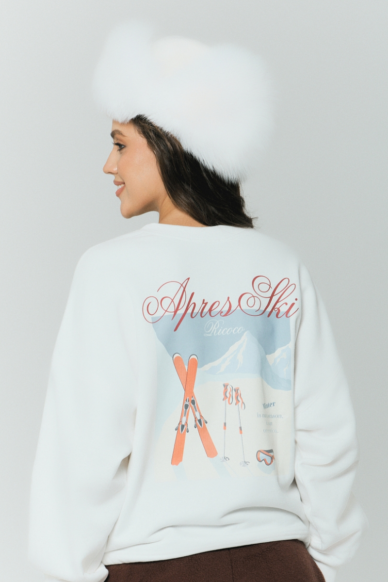 Свитшот Alpine с велюр эффектом Ricoco, цвет: молочный, 7038/1 купить онлайн