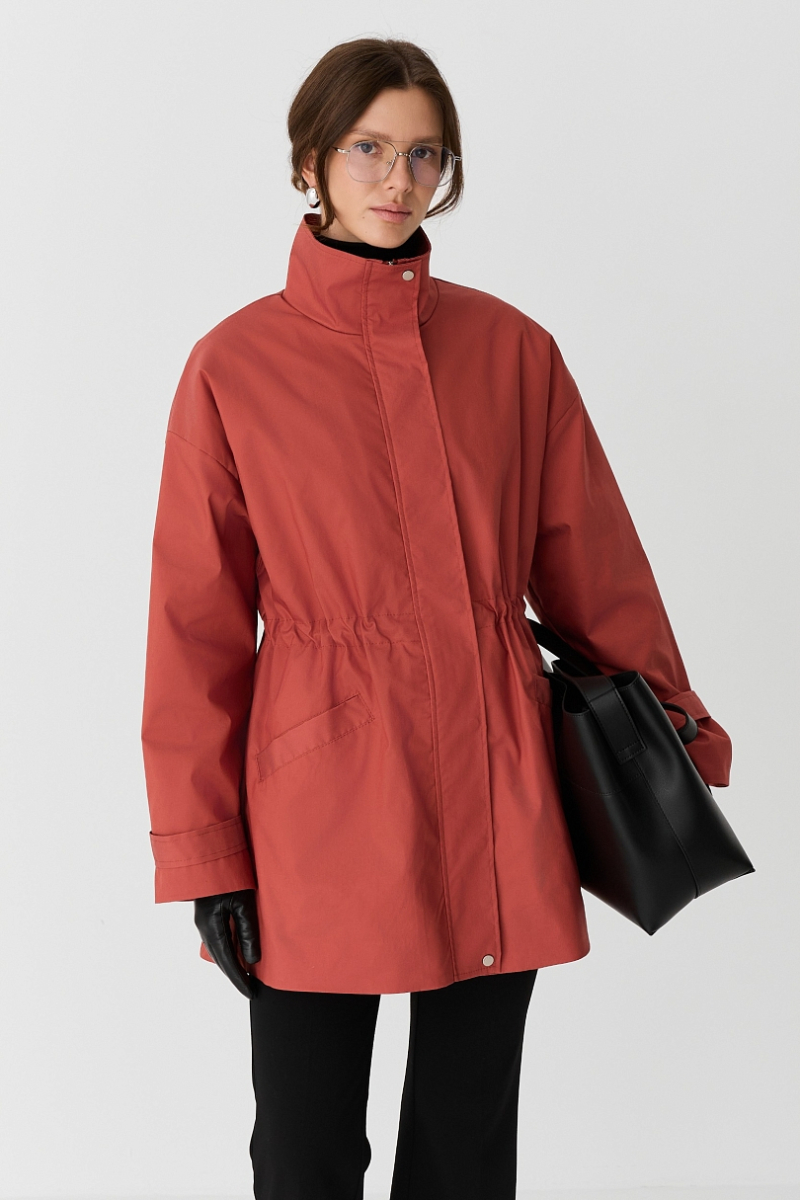 Ветровка из тенсела с хлопком со съемным утеплителем Ricoco, цвет: зимний ягодный, 6061u/1 купить онлайн